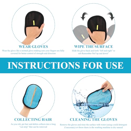 Pet Hair Removal Glove, Easy to Use， Electrostatic Pet Hair Remover, Reusable