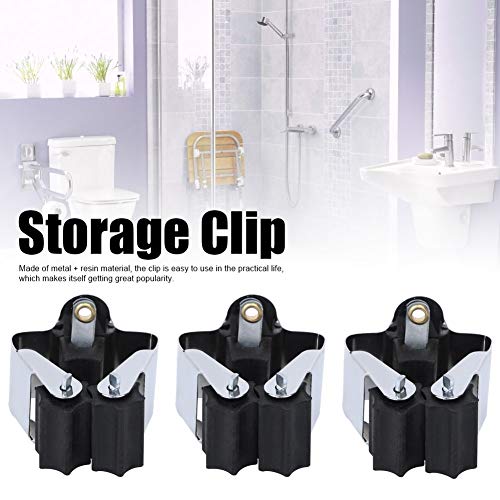 Storage Clips, Broom Storage Rack and Mop Rack, Garage Wall Organizer and Storage Pieces, for Mop Rack, Rake Pole, Garden, Balcony, Home Bathroom Kitchen Garage