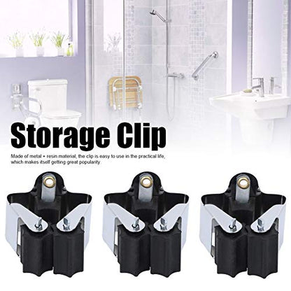 Storage Clips, Broom Storage Rack and Mop Rack, Garage Wall Organizer and Storage Pieces, for Mop Rack, Rake Pole, Garden, Balcony, Home Bathroom Kitchen Garage