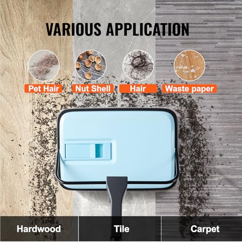 Happybuy Blue Manual Carpet Sweeper: A Compact Cleaning Powerhouse. Boasting a 300 - ml dustbin and a 6.7 - inch Cleaning Width, This Sweeper is Your go - to Solution for Keeping Home
