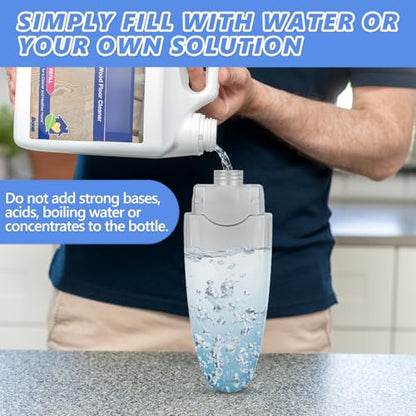 HOMTOYOU Microfiber Flat Mop with Sprayer: Spray Mop with 4 Washable Pads | Cleaning Multi-Surface Floors, 1Pcs 400+ML Refillable Bottle, Wet Dry Use, 360° Swivel Head, White - color: White Blue