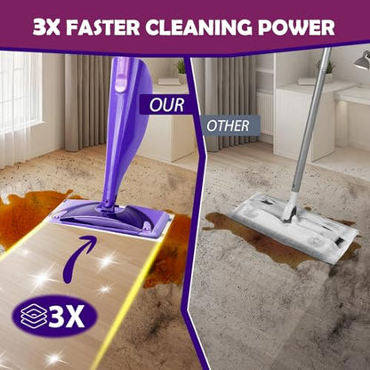 Mopping Pad Refill Compatible with Wet Jet Mop, Disposable Multi Surface Wetjet Hardwood Floor Cleaner Spray Mop Pads Refills, Thickness & Absorbent (60) - size: 60 Count