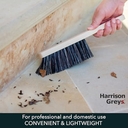 11.2" Hand Broom Soft Bristles Cleaning Brush, Dusting Brush with Wooden Handle, Handheld Car Broom, Small Counter Dust Brush, Bench Brush, Clothes Brush - size: 11.2"