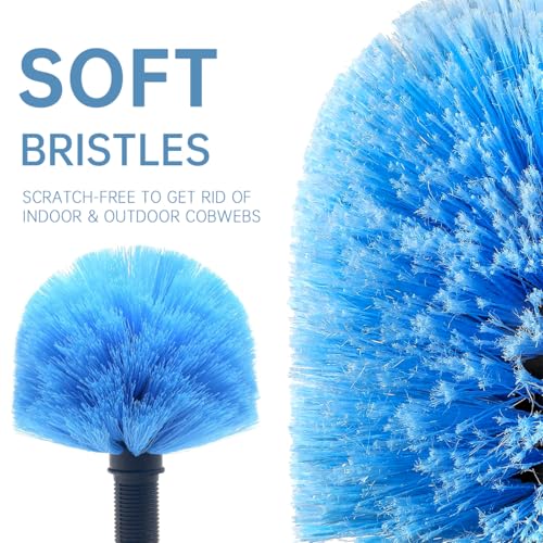 MAYKI Twist-On Cobweb Duster Head Brush 1Pcs, Fits Standard 3/4 inch Threaded Poles, Attachment Spider Web Duster Brush for Outdoor & Indoor Cleaning - size: Cobweb Dduster Head