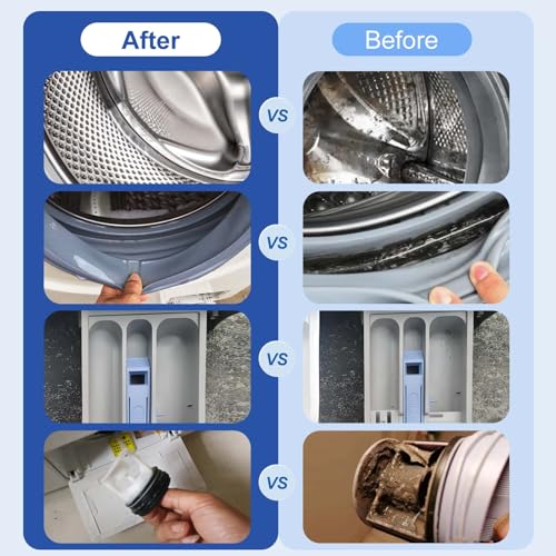 6 Pcs Washing Machine Cleaning Brush Kits, Front Load Washer Cleaner Brushes Tools - 1 Pcs Drum Laundry Cleaning Brush and 5 Pcs Crevice Cleaning Brushes for Lint, Tight Spaces and Washer Rubber Seal