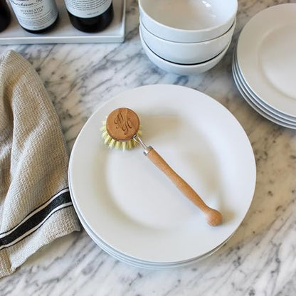 Murchison-Hume Compostable Dish Brush with Wooden Handle, Replaceable Scrubber Head, No Plastic Parts, All-Natural Materials Scrubbing Tool for Cleaning Pans, Pots, and Kitchen Sink, 8.3 inches