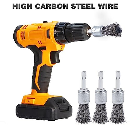 10PCS Wire Brush for Drill, High Carbon Steel Wire Drill Brush Wire Brush, Metal Wire Brush for Drill with 1/4" Hex Shank, Skilled in Handling Metal & Nonmetal Surfaces - style: wire brush
