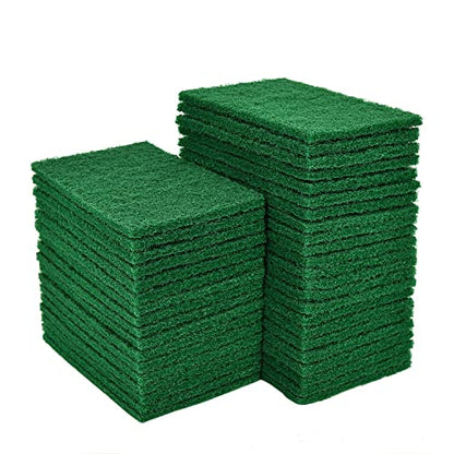 YoleShy 80 PCS Scouring Pad, Dish Scrubber Scouring Pads,4 x 6 inch Green Reusable Household Scrub Pads for Dishes, Kitchen Scrubbers & Metal Grills - color: 80 Pcs