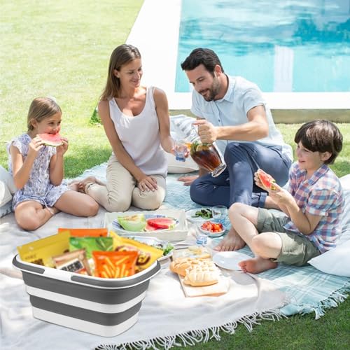 2 Pack Ice Buckets for Parties, Foldable Beverage Tub, Collapsible Ice Bucket for Wine/Beer/Champagne, Large Beer Ice Buckets Drink Cooler, Space Saving Ice Storage Tub Ice Cube Bin (8.5L*2) - color: Streak