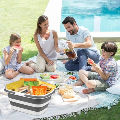 2 Pack Ice Buckets for Parties, Foldable Beverage Tub, Collapsible Ice Bucket for Wine/Beer/Champagne, Large Beer Ice Buckets Drink Cooler, Space Saving Ice Storage Tub Ice Cube Bin (8.5L*2) - color: Streak
