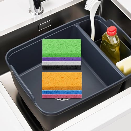 Large Cellulose Sponges, Kitchen Sponge for Dish, Thick Heavy Duty Scrub Pads, Non-Scratch Scrubber for Household/Cookware/Bathroom/Office/Boat 5.5" x 3" x 1" (7 Pack) Yellow - color: Yellow