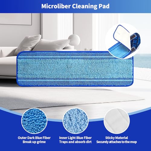 3-Pack Microfiber Mop Pads for Bona Mpo- Washable Reusable Refills for Hardwood, Tile & Multi-Surface Floors | Pet Hair & Stain Remover - size: 3 PCS