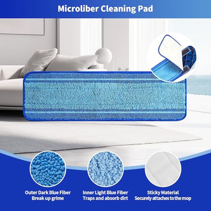 3-Pack Microfiber Mop Pads for Bona Mpo- Washable Reusable Refills for Hardwood, Tile & Multi-Surface Floors | Pet Hair & Stain Remover - size: 3 PCS