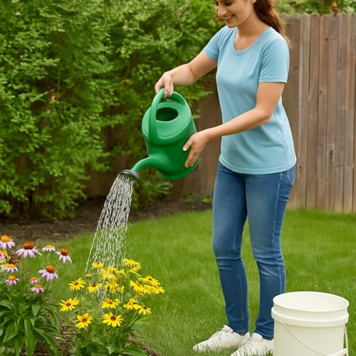 2-Gallon Plastic Utility Bucket with Comfort Grip Handle (2-Pack) – Durable Round Cleaning and Storage Pails for Home, Garage, Garden, or Commercial Use – White