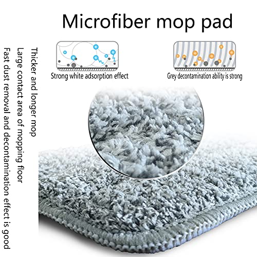 18 Inch Microfiber Floor mop Pads 6 Pack Microfiber Mop Replacement Heads for Wet Dry Mops Premium Floor Cleaning Pads Reusable Best Home Cleaning mops dust Hardwood Tile Kitchen - color: 18 Inch Gray Pads