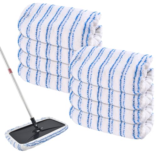 8 Pack Mop Heads Replacements for OCedar Hardwood Floor 'N More Microfiber Mops,Terry Cloth Mops Refills 15 x 8 Flat Dust Mop Pads for O Cedar mop, Washable Mopping Pads(Mop Handle Not Included) - size: 8 Pack