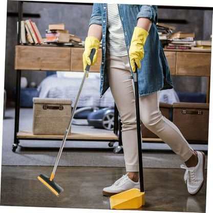 Dual-Sided Shower Floor Scrub Brush, Crevice Cleaning Brush for Bathroom Tile and Wall Corners, Upgraded Yellow-Green Floor Scrubber for Deep Shower and Toilet Cleaning