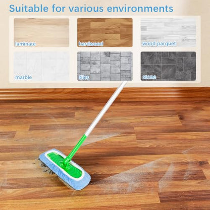 3 Pcs Blue Microfiber Mop Pads - Reusable Washable Refills for Wet & Dry Floor Cleaning - Fits Most Standard Mops - Household Cleaning Pads - color: Blue