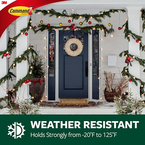 Command Outdoor Medium Slate Terrace Hooks with Foam Strips, Great for 4th of July Decorating Damage Free, 2 Hooks, 4 Strips - size: Medium, style: Outdoor Hooks