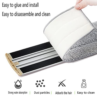 18 Inch Microfiber Floor mop Pads 6 Pack Microfiber Mop Replacement Heads for Wet Dry Mops Premium Floor Cleaning Pads Reusable Best Home Cleaning mops dust Hardwood Tile Kitchen - color: 18 Inch Gray Pads
