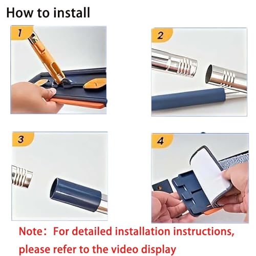 2025 New Large Flat Mop and Bucket Set,360 Rotation Flat Mop with Bucket with 6 Microfiber Pads,for Tile,Hardwood,Windows Wet and Dry (Blue)