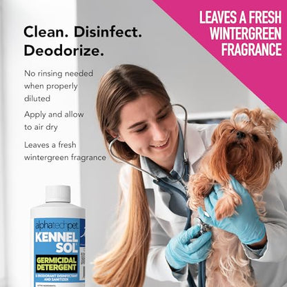 KennelSol Dog Crate Cleaner & Disinfectant for Kennels, Cages, Floors, Litter Boxes & Hard Surfaces | EPA-Registered, Kills Bacteria & Viruses, Parvo Disinfectant | 16 Fl Oz - size: 16 Fl Oz (Pack of 1)
