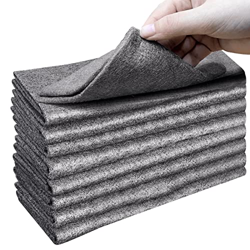XANGNIER Thickened Magic Cleaning Cloth,8 Pcs Lint Free Cloth,Reusable Microfiber Cleaning Rag for Windows,Mirror,Glass,Car,Gray - color: Gray