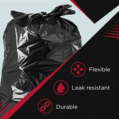 Tasker Contractor Garbage Bags 55 Gallon 3 Mil Heavy Duty (32 Bags w/Ties) 60 Gal Contractor Bags 3 Mil. 55 Gallon Heavy Duty X-Large Black Trash Bags 50 Gal, - size: 1 Count (Pack of 32)
