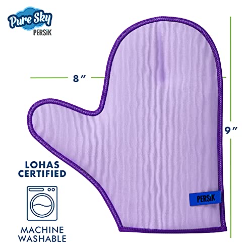 persik Pure-Sky Microfiber Glass Cleaning Glove - Just Add Water, No Detergents - Streak-Free Window Cleaner for Windows, Mirrors, Shower Doors & Car Glass - style: Window and Glass Glove
