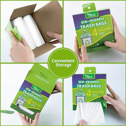 Clear Small Trash Bags 4 Gallon - 150 Count Unscented Bathroom Garbage Bags 15 Liter Wastebasket Liners for Bedroom Office Bathroom Small Trash Can Liners - color: 4Gal-Clear-150pcs