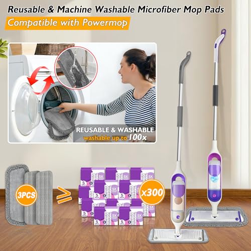 Spray Mop for Floor Cleaning: Microfiber Wet Dry Mop for Hardwood Laminate Tile Wood Vinyl, 360° Swivel Head Lightweight Flat Floor Mops with 3 Washable Reusable Pads & Refillable Bottle