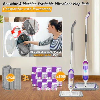 Spray Mop for Floor Cleaning: Microfiber Wet Dry Mop for Hardwood Laminate Tile Wood Vinyl, 360° Swivel Head Lightweight Flat Floor Mops with 3 Washable Reusable Pads & Refillable Bottle