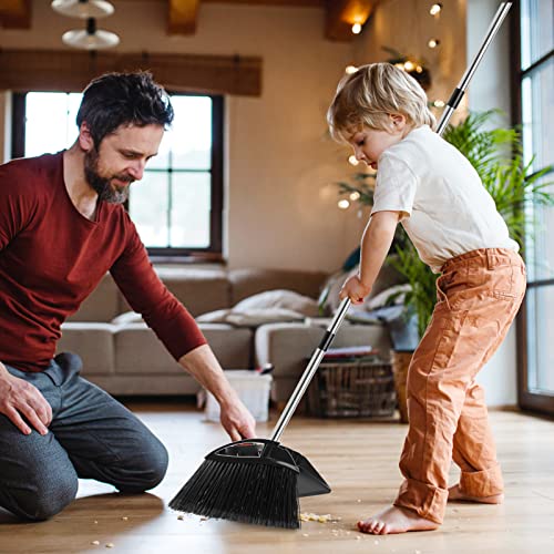 Heavy Duty Black Metal Dust Pan -Handheld Dustpan with Handle, Stainless Steel Large Dustpans with Wide Lip Industrial Dust Pans Precision Edge Small Dustpan for Home/Comfort/Hanging - size: dustpan 11.8inches