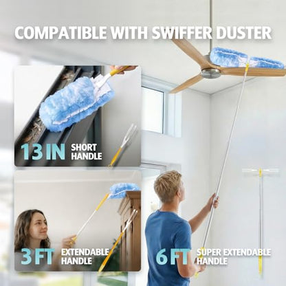 Duster Refill for Swiffer Duster, 100 Count Heavy Duty 2 Side 360° Duster Refills, 6X Microfibers, Disposable Multi Surface Dusters for Cleaning (Not Include Handle) - color: 100 Refills
