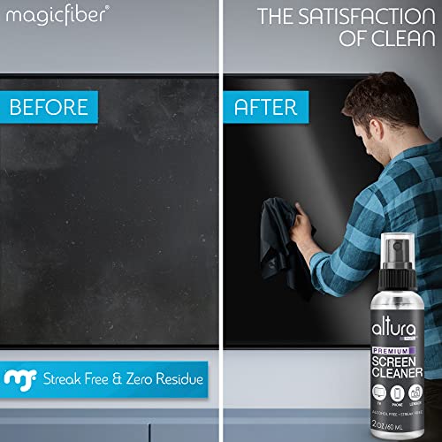 Screen Cleaner Spray & Wipe Kit (Streak & Scratch Free) Computer Screen Cleaner + 2 Microfiber Cleaning Cloths Cleaning Kit LCD LED OLED Touchscreen Flat Smart TV Monitor Laptop Electronics Car 2oz - size: 2 Fl Oz + 2 Cloths