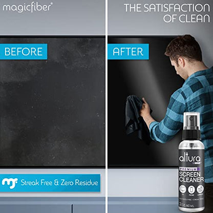 Screen Cleaner Spray & Wipe Kit (Streak & Scratch Free) Computer Screen Cleaner + 2 Microfiber Cleaning Cloths Cleaning Kit LCD LED OLED Touchscreen Flat Smart TV Monitor Laptop Electronics Car 2oz - size: 2 Fl Oz + 2 Cloths