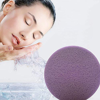 Facial Sponge Compressed,60 Pcs PVA Professional Makeup Removal Wash Round Face Sponges Spa Pads Exfoliating Cleansing for Women,Purple - color: Purple