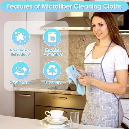 65 Pack Microfiber on a Roll Tear Away Towel, 10" x 10" Reusable Washable Microfiber Cloths Paper Towels Roll Absorbent Rag for Car Kitchen Cleaning - color: Blue, style: 65 PCS