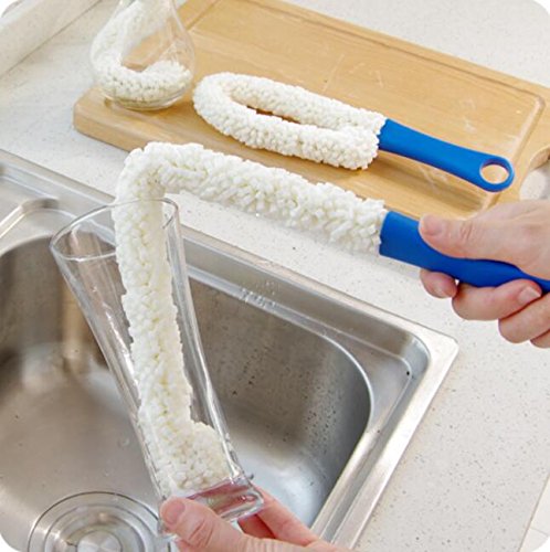 16-Inch Flexible Foam Washing Wand, Long Bottle Brush for Water Bottles | Water bottle cleaning brush & glassware scrubber for vases, tumblers & baby cups. Note: Not designed for wine bottles.