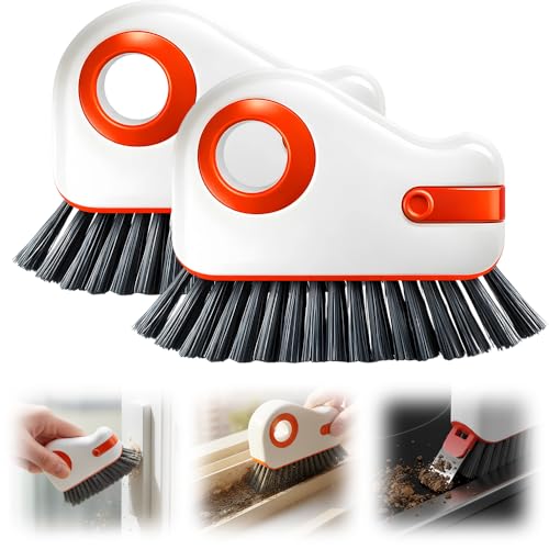 2 in 1 Groove Cleaning Brush, 2026 New Hard Bristle Brush, Multifunction Window Track Brush for Household Cleaning Tool, Compact Track Cleaning Brush for Sliding Door Track Cleaner (Orange,2) - color: Orange,2