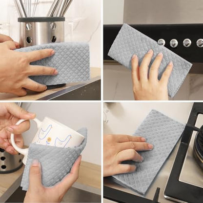 10 Packs Swedish Dishcloths for Kitchen, Reusable Paper Towels Compostable Swedish Dish Clothes for Kitchen and Household Use - color: Grey