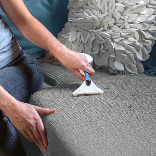 GLEENER Battery-Free 4-in-1 Fabric Shaver & Lint Brush | Ultimate Fuzz Remover | Adjustable Depiller Lint Remover for Clothing & Furniture (Slate Blue) - color: Slate Blue