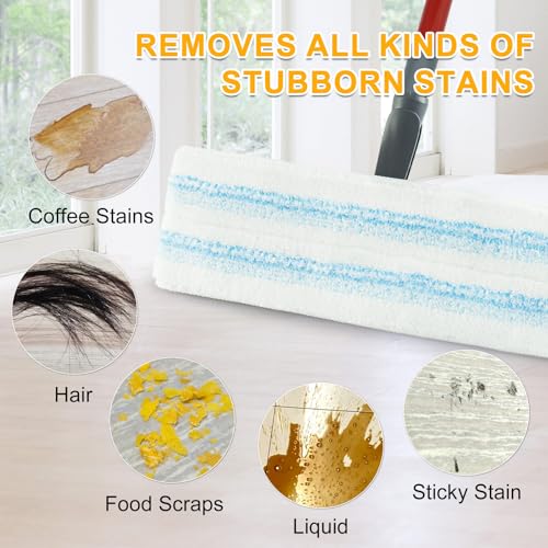 Mop Pads for OCedar H2prO Flat Mop System, 6 Pack Mop Heads Replacements for Ocedar H2prO Flat Mop, Microfiber Reusable Machine Washable Durable Long-Lasting Mop Refills Safe on Various Floors