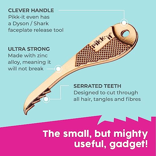 Pikk-it Vacuum Hair Brush Cleaner Tool – Removes Tangled Hair from Vacuums & Hairbrushes | Pet & Human Hair Removal Comb Rake | Improves Vacuum Cleaning Power (Single/Twin Pack) (1)