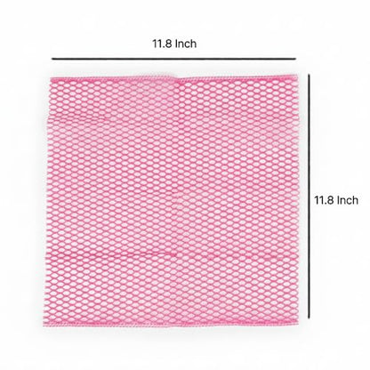 Mesh Dish Scrubber [4-Pack], Innovative Net Dish Cloths for Kitchen Cleaning, Non-Scratch & Fast Drying Scrubber for Pots, Pans, and Dishes (2 Yellow & 2 Pink)
