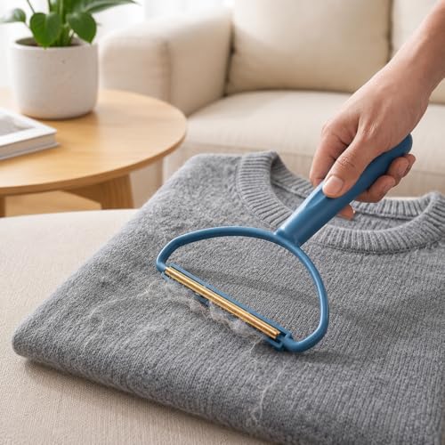 Lint Remover for Clothes, Manual Fabric Shaver and Pet Hair Scraper Tool, Reusable Sweater Depiller for Couch Carpet Furniture