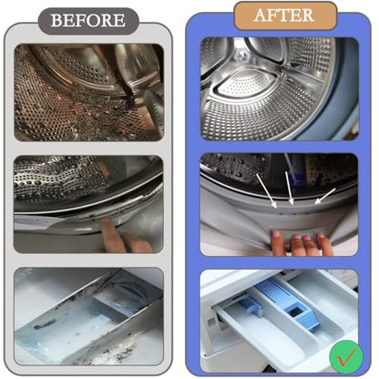 Washing Machine Cleaning Brush Kits, Front Load Washer Scrub Cleaner Brushes Accessories with 1Pc Drum Slot Brush & 5Pcs Crevice Cleaning Brushes for Tight Spaces and Washer Rubber Seal