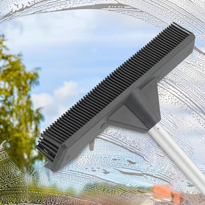 Superio Silicone Pet Hair Broom, Carpet Cleaner, Salon Broom, with Built-in Window Washer Squeegee, Head Only - size: Head Only