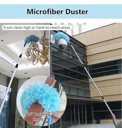 Professional Window Washing Squeegee Kit, Household Window Cleaner & Duster Kit with Extension Pole, Glass Cleaning Tools for Windows & Mirrors(1.75-4.5m(5.7-14.8ft)) - size: 1.75-4.5m(5.7-14.8ft)