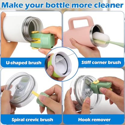 Palksky 5 in 1 Water Bottle Cleaning Brush Set, Multifunctiona Brush and Straw Cleaner for Owala/Stanley/Hydro/Yeti/Simple Modern Cup Accessories - size: 7 Pack